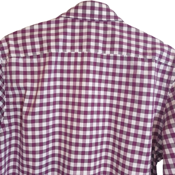 MICHAEL Kors Burgandy GINGHAM Button Shirt - Picture 4 of 7